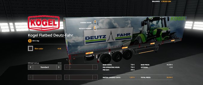 Auflieger DEUTZ-FAHR KOGEL AUTOLOADER TRAILER Landwirtschafts Simulator mod