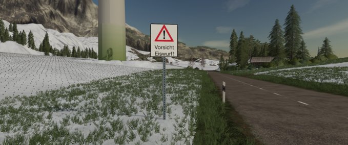 Platzierbare Objekte Eiswurf-Warnschild Landwirtschafts Simulator mod