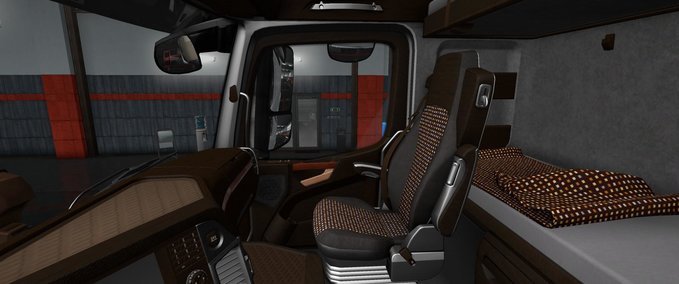 Interieurs Mercedes Actros MP4 LUX Holz Interieur 1.35.x Eurotruck Simulator mod
