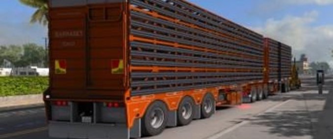 Trailer Australischer Byrne Viehtransporter 1.35.x American Truck Simulator mod