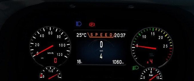 Mercedes Custom Dashboard für SCS Mercedes MP3 1.35.x Eurotruck Simulator mod