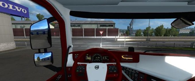 Interieurs VOLVO FH12 Rot - Weißes Interieur 1.35.x Eurotruck Simulator mod