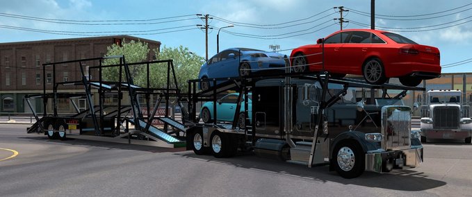 Trucks PETERBILT 389 LONGHOOD CARHAULER 1.35.X American Truck Simulator mod