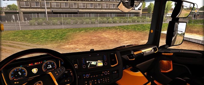 Interieurs SCANIA NEXT GEN R&S SCHWARZ - GELBES INTERIEUR [1.35 - 1.36] Eurotruck Simulator mod