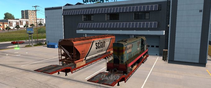 Trailer [ATS] Schienenfahrzeuge Cargo Paket 1.36.x American Truck Simulator mod