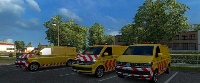 AI VW Eskortfahrzeuge im Straßenverkehr 1.36.x Eurotruck Simulator mod