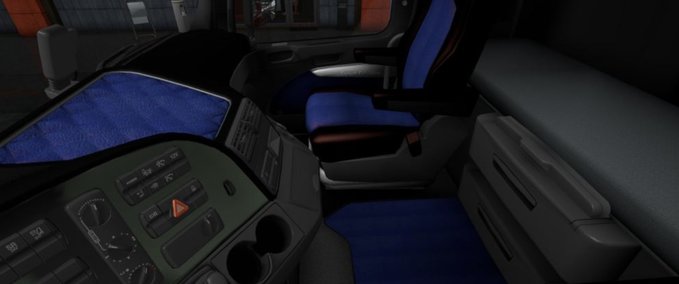 Interieurs Mercedes Actros MP3 Schwarz - Blaues Interieur 1.36.x Eurotruck Simulator mod