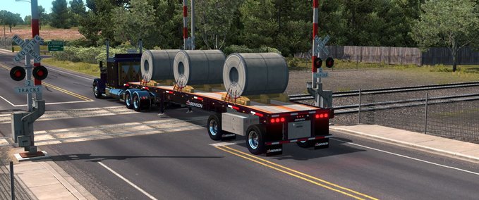 Trailer Besitzbarer Benson Flatbed Anhänger 1.36.x American Truck Simulator mod
