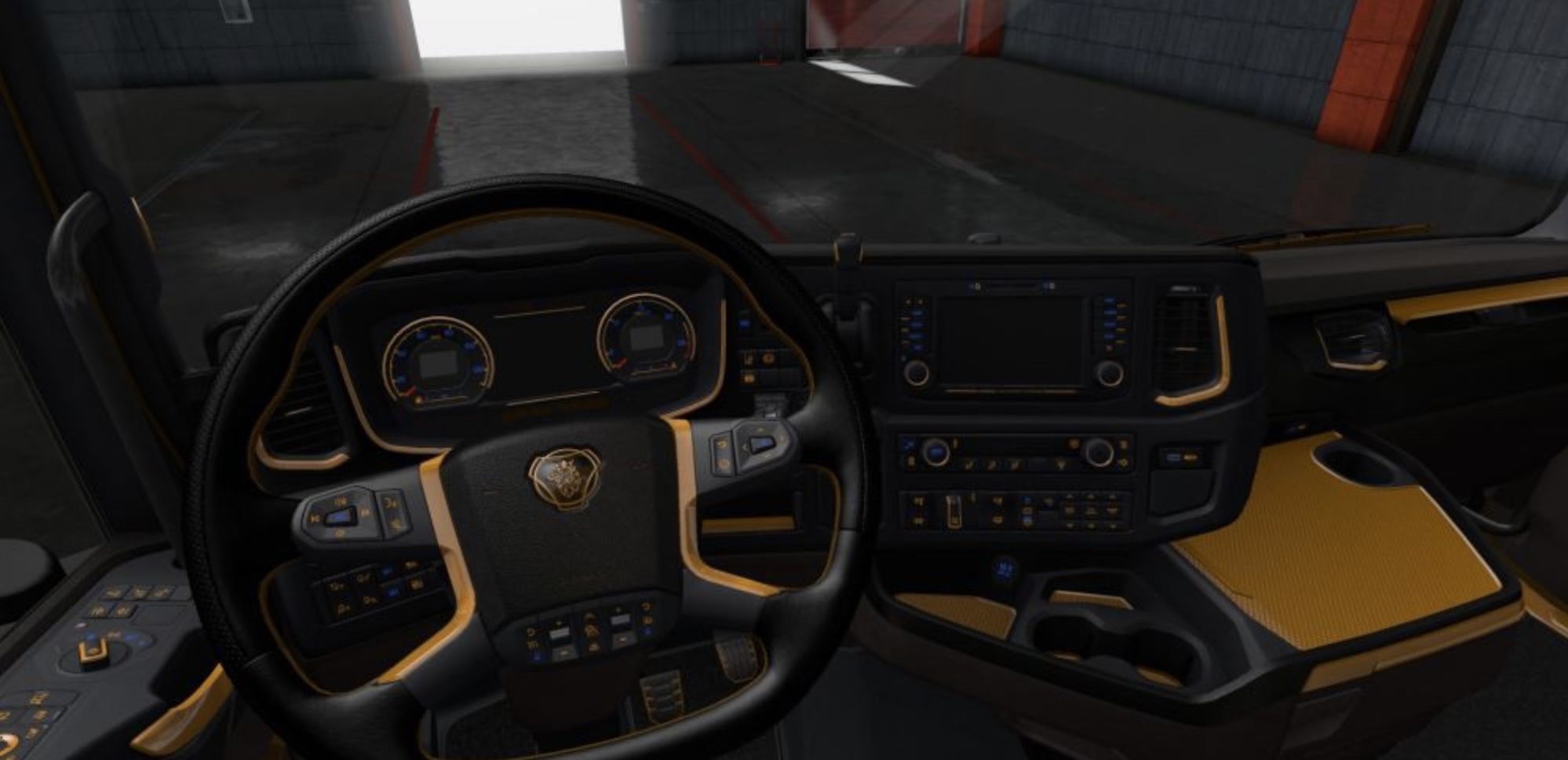 Scania S & R Black - Yellow Interior 1.36.x - Thumbnail 1