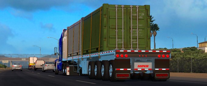 Trailer BESITZBARER PLATFORM DOEPKER FLATBED ANHÄNGER 1.36.X American Truck Simulator mod