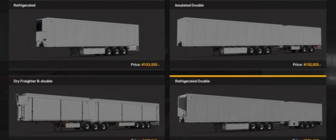 Trailer Freigeschaltete Doppelanhänger & Skandinavische Anhänger [1.36.x] Eurotruck Simulator mod