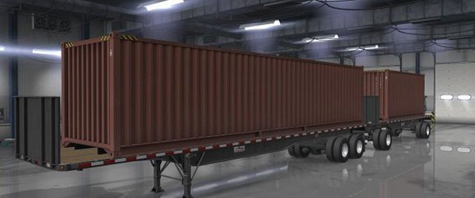 Trailer FLATBED CONTAINER LADUNGEN 1.36.X American Truck Simulator mod