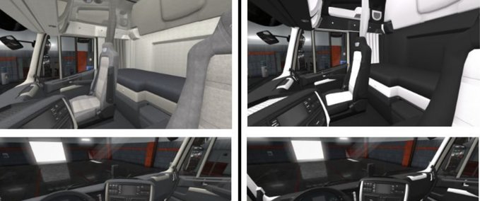 Interieurs Iveco Hi-Way Luxus Schwarz - Weißes Interieur [1.36.x] Eurotruck Simulator mod