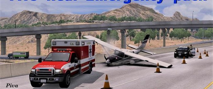 Mods [ATS] Paket realistischer Einsatzfahrzeuge im Straßenverkehr (15.12.19) [1.36.x] American Truck Simulator mod