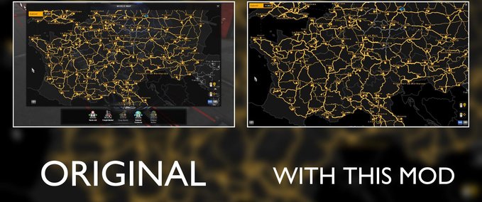 Maps Fullscreen Weltkarte Eurotruck Simulator mod