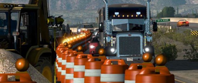 Mods [ATS] Construction Signs Distance (1.36.x) American Truck Simulator mod