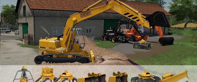 Bagger & Radlader Excavator Liebherr 902 Pack Landwirtschafts Simulator mod