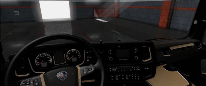 Interieurs Scania S & R 2016 Schwarz - Braunes Interieur [1.36.x] Eurotruck Simulator mod