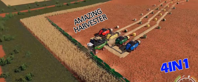 Selbstfahrer 4 in 1 Crazy Agco Harvester Pack Landwirtschafts Simulator mod
