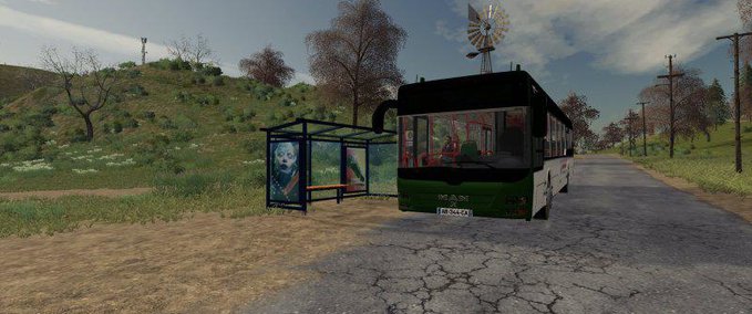 Objekte Man Lions City Bus With Stop Landwirtschafts Simulator mod
