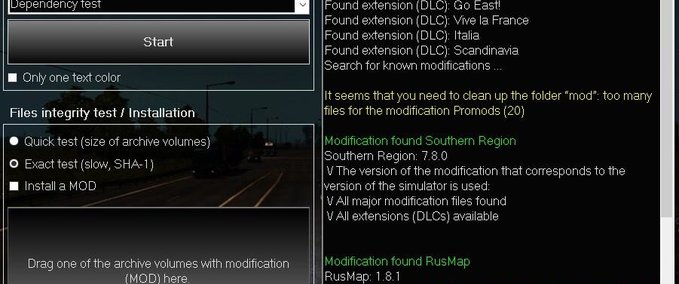 Tools MINI-TEST FÜR MODS [1.36.X] Eurotruck Simulator mod