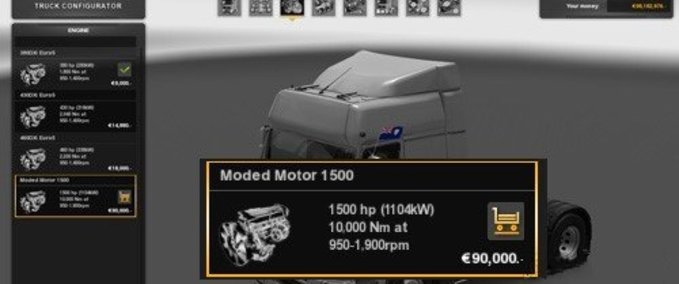 Sonstige 1500 PS für alle LKWs [1.36.x] Eurotruck Simulator mod