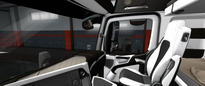 Interieurs Mercedes Actros 2014 Weiß - Schwarzes Interieur [1.36.x] Eurotruck Simulator mod
