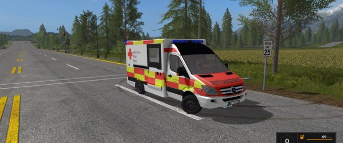 Feuerwehr BRK-Skin für WAS-RTW Landwirtschafts Simulator mod