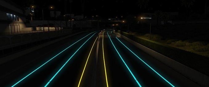 Mods [ATS] Luminolleuchtende Straßen (1.36.x) American Truck Simulator mod
