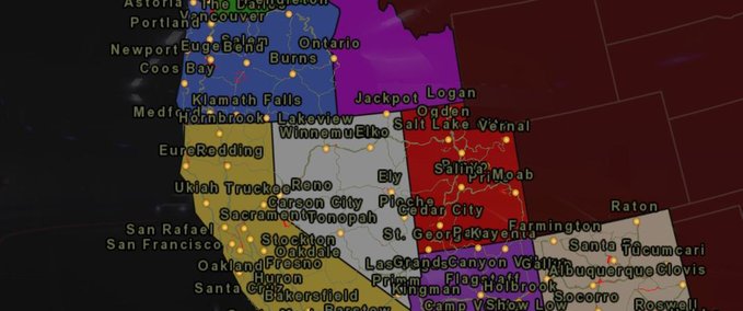 Maps [ATS] Farbige Hintergrundkarte [1.36.x] American Truck Simulator mod