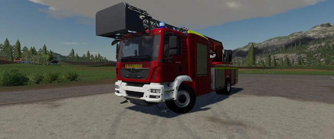 Feuerwehr MAN TGM Drehleiter mit Korb 23/12 Landwirtschafts Simulator mod