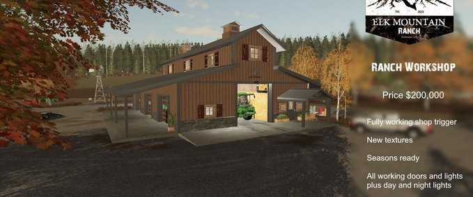 Objekte Elk Mountain Ranch Workshop LS 19 Landwirtschafts Simulator mod