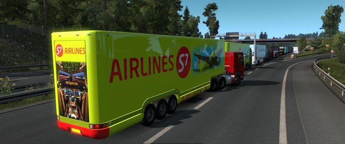 AI Aerodynamische Anhänger von Fluggesellschaften im Straßenverkehr [1.36.x] Eurotruck Simulator mod