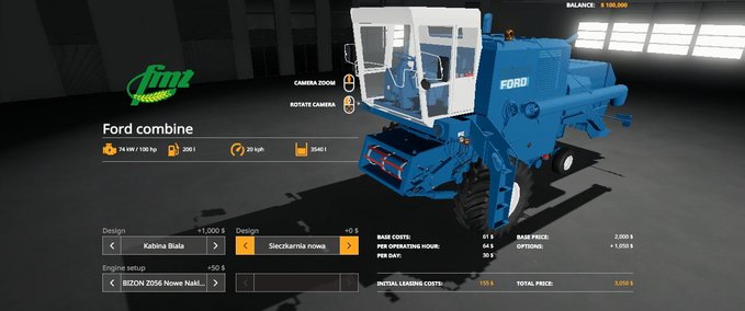 Sonstige Selbstfahrer Ford Bizon Combine Reskin Landwirtschafts Simulator mod