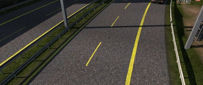 Maps Fahrbahnmarkierungen in leuchtend gelber Farbe (1.36.x) Eurotruck Simulator mod