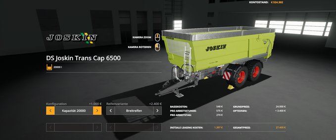 Tandem Joskin Trans Cap 6500 Landwirtschafts Simulator mod