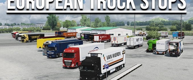 Maps Europa Truck Stops von Ernst Veliz (1.36.x) Eurotruck Simulator mod