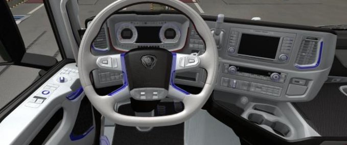 Interieurs SCANIA S 2016 Weiß - Blaues Interieur [1.36.x] Eurotruck Simulator mod
