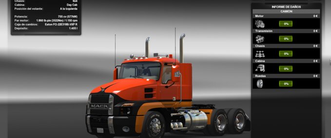 Anbauteile Chassis + Motor für den neuen SCS Mack Anthem [1.37.x] American Truck Simulator mod