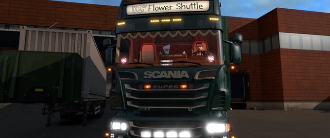 Scania SCANIA DQF FLOWER SHUTTLE + TRAILER EDITED 1.37 Eurotruck Simulator mod