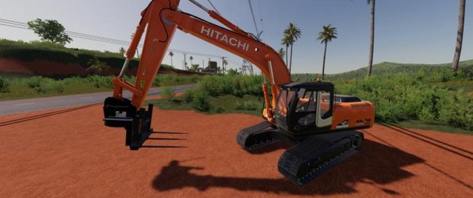 Sonstige Anbaugeräte HITACHI ZX290LC BALE FORKS Landwirtschafts Simulator mod