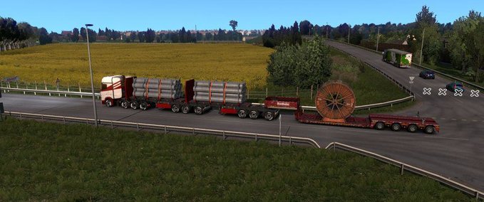 Trailer B-TRIPLE MIT CARGO [1.37.X] Eurotruck Simulator mod