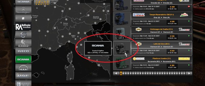 Scania Schnelle Aufträge für Eugenes Scanias P und G v2.1.2 [1.37.x]  Eurotruck Simulator mod