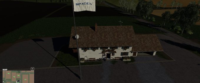 FS19 SpaceX Flag Mod Image
