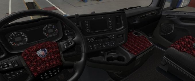 Interieurs Scania NextGen R&S Alcantara Rotes Plüsch [1.37.x] Eurotruck Simulator mod
