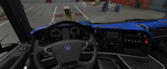 Interieurs Scania RJL blaues Plüsch Interieur [1.37.x] Eurotruck Simulator mod
