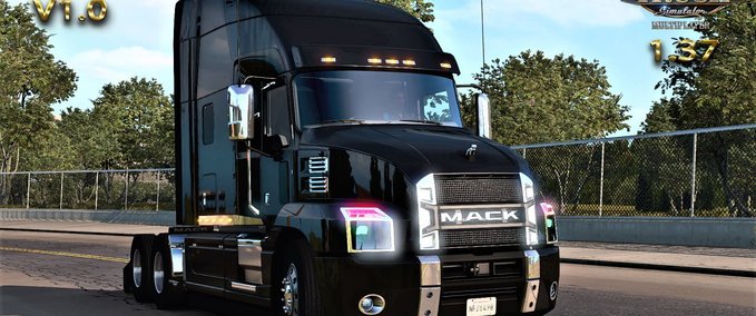 Anbauteile Grünes Licht für Mack Anthem V1.0 für Multiplayer ATS 1.37 American Truck Simulator mod