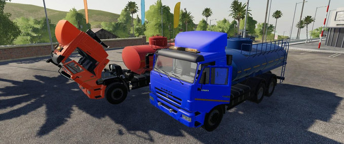 MAZ & Kamaz & Gaz Kamaz 65115 Tankwagen Landwirtschafts Simulator mod