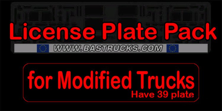LICENSE PLATE PACK FOR MODIFIED TRUCKS V2.5 1.33.X - Thumbnail 1