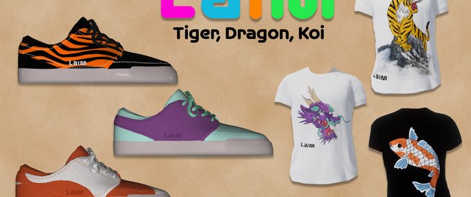 Sonstiges Laim Shoes 'Tiger, Dragon, Koi Collection' Skater XL mod